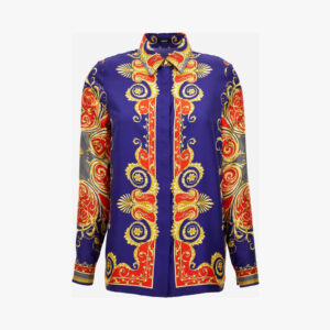 Formal Shirt In Silk Twill Print Barocco Spring - Ultramarinescarlet