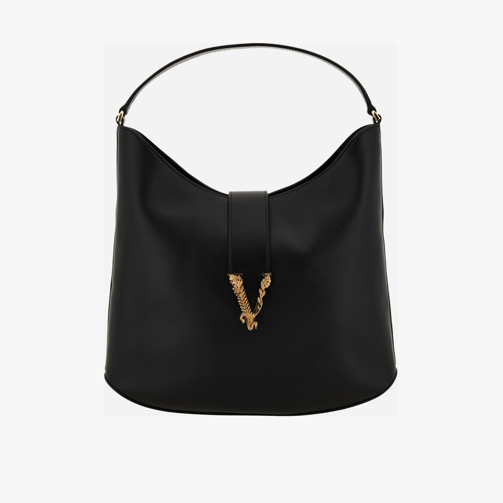 Bag In Calf Leather - Black-Versace Gold Bag In Calf Leather - Black-Versace Gold