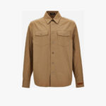 Informal Shirt In Cotton Twill Gabardine Wr+Versace Patch - Sand