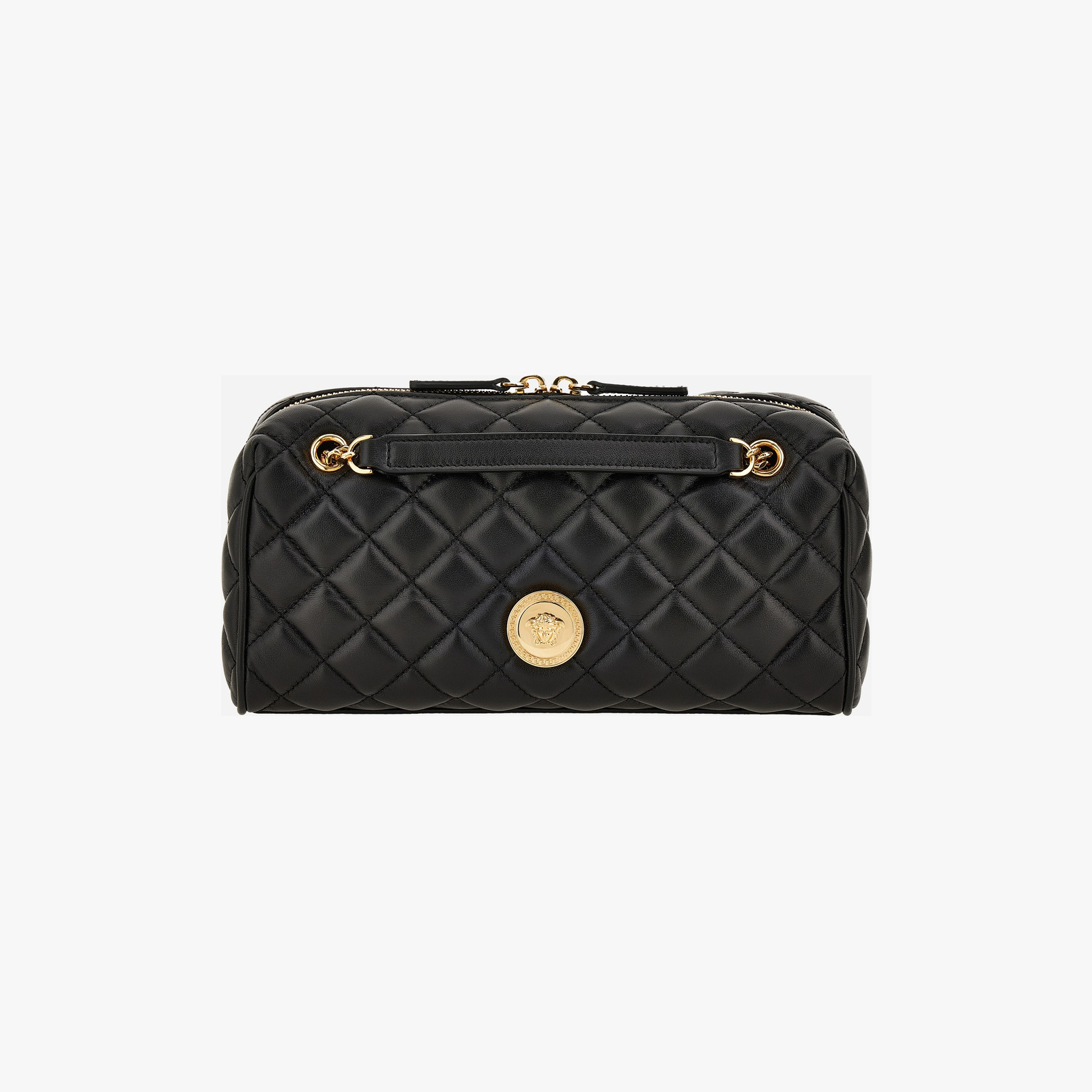 Bag In Quilted Lamb Leather - Black-Versace Gold Bag In Quilted Lamb Leather - Black-Versace Gold