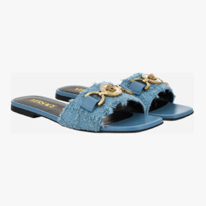 Sandal H.10 In Fabric - Pale Blue-Versace Gold