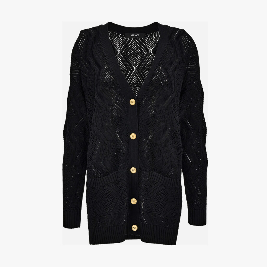Knit Sweater In Crochet - Black