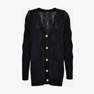 Knit Sweater In Crochet - Black