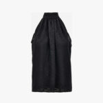 Blouse In Silk Mix Satin Baroque Devore - Black