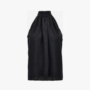Blouse In Silk Mix Satin Baroque Devore - Black