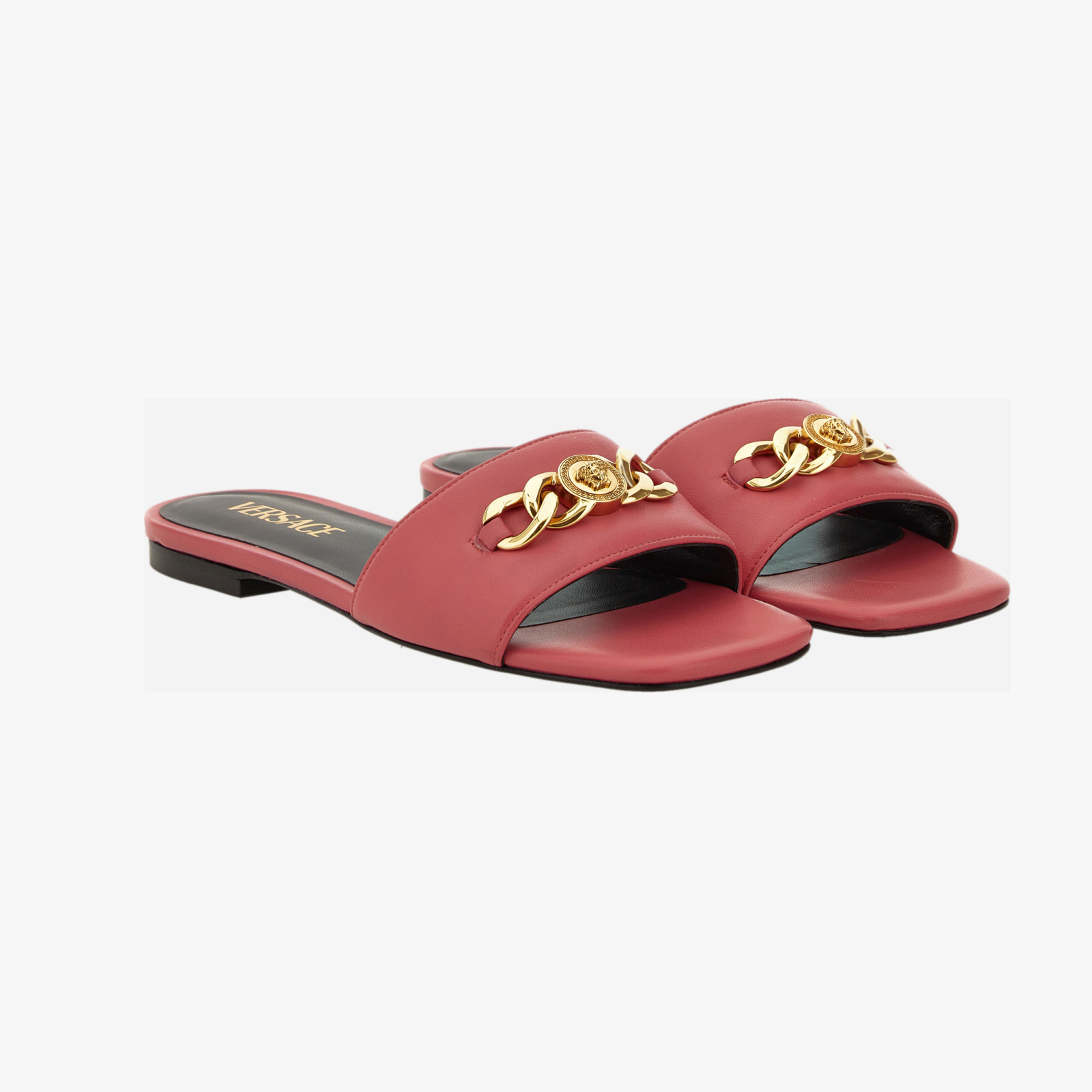 Sandal In Calf Leather - Strawberry Jam-Versace Gold Sandal In Calf Leather - Strawberry Jam-Versace Gold