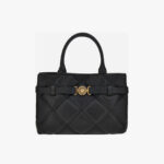 Tote In Quilted Calf Leather - Black-Versace Gold