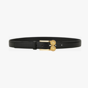 Belt 2,5 Cm In Calf Leather - Black-Versace Gold