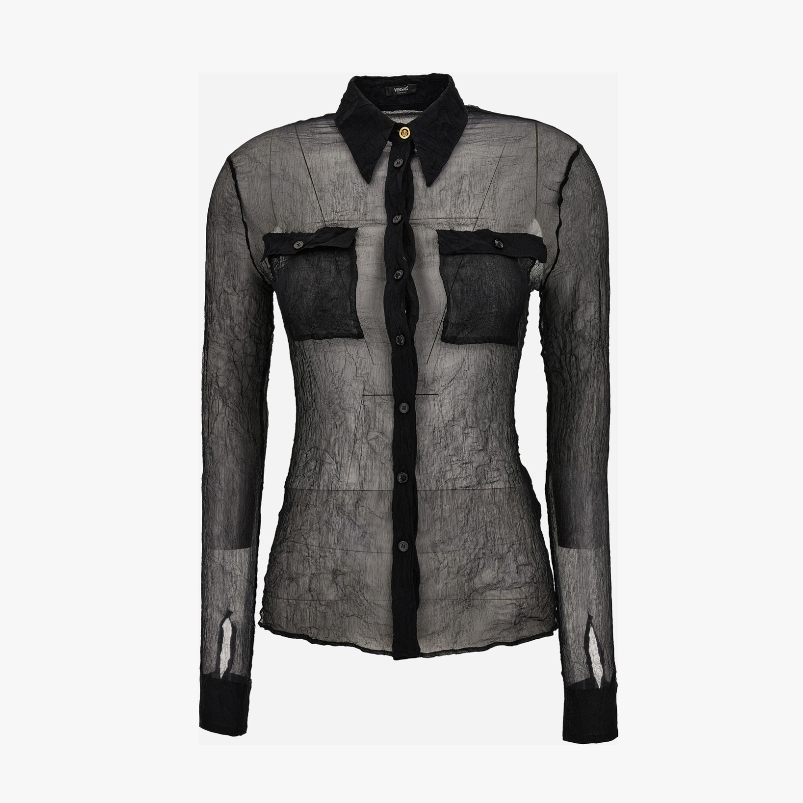 Informal Shirt In Silk Creponne - Black Informal Shirt In Silk Creponne - Black