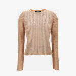 Knit Sweater In Ribs Lurex Blend - Nude