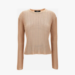 Knit Sweater In Ribs Lurex Blend - Nude