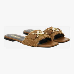 Sandal H.10 In Fabric - Tan-Versace Gold