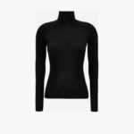 Knit Sweater In Seamless Ribs Merinos Wool Rws - Black