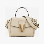 Top Handle In Calf Leather - Ice-Versace Gold