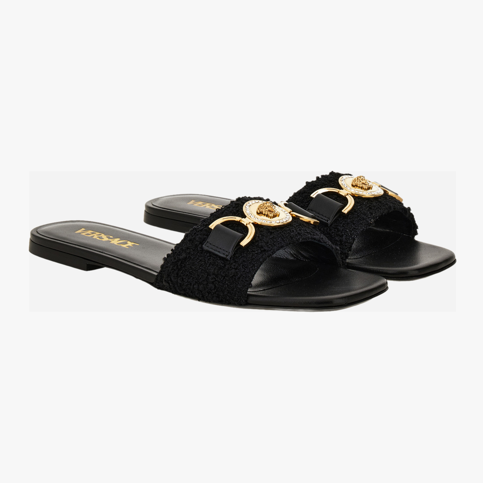 Sandal H.10 In Fabric - Black-Versace Gold Sandal H.10 In Fabric - Black-Versace Gold