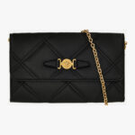 Wallet On Chain In Quilted Calf Leather - Black-Versace Gold