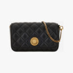 Bag In Quilted Lamb Leather - Black-Versace Gold