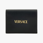 Wallet In Calf Leather - Black-Versace Gold