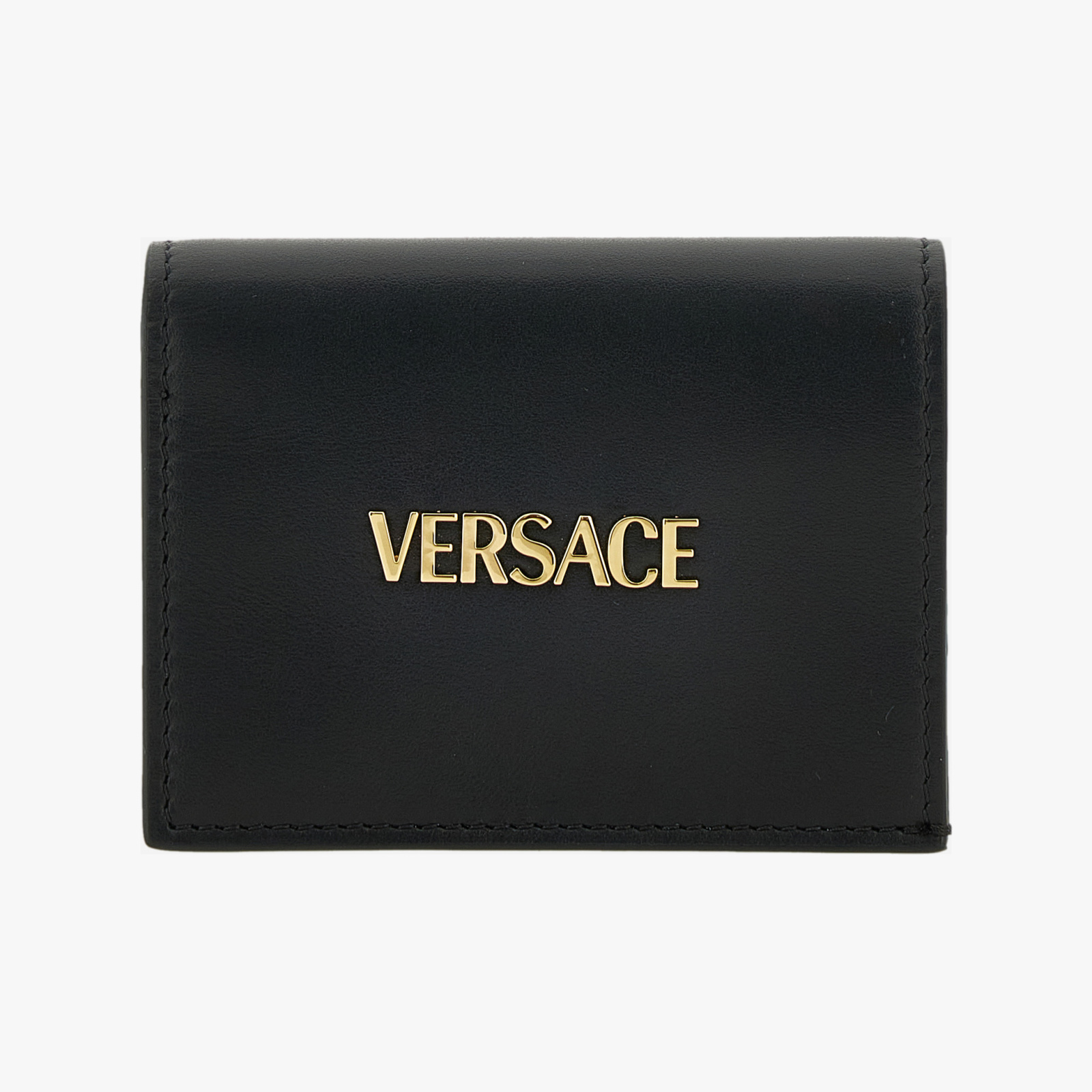 Wallet In Calf Leather - Black-Versace Gold Wallet In Calf Leather - Black-Versace Gold