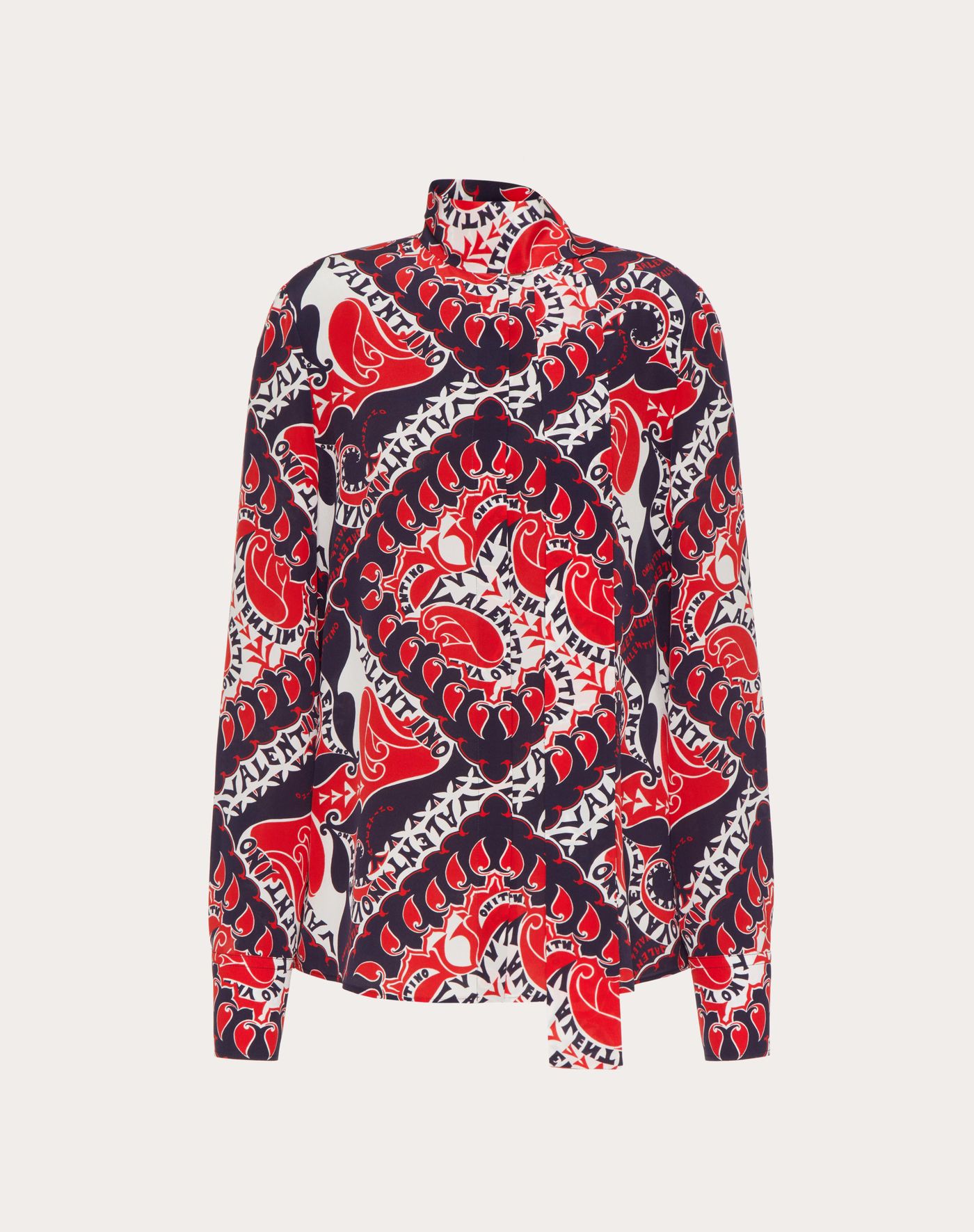 1B3AB3Y27AP01N-1 Valentino Logo Print – Rosso/avorio/navy - Image 1