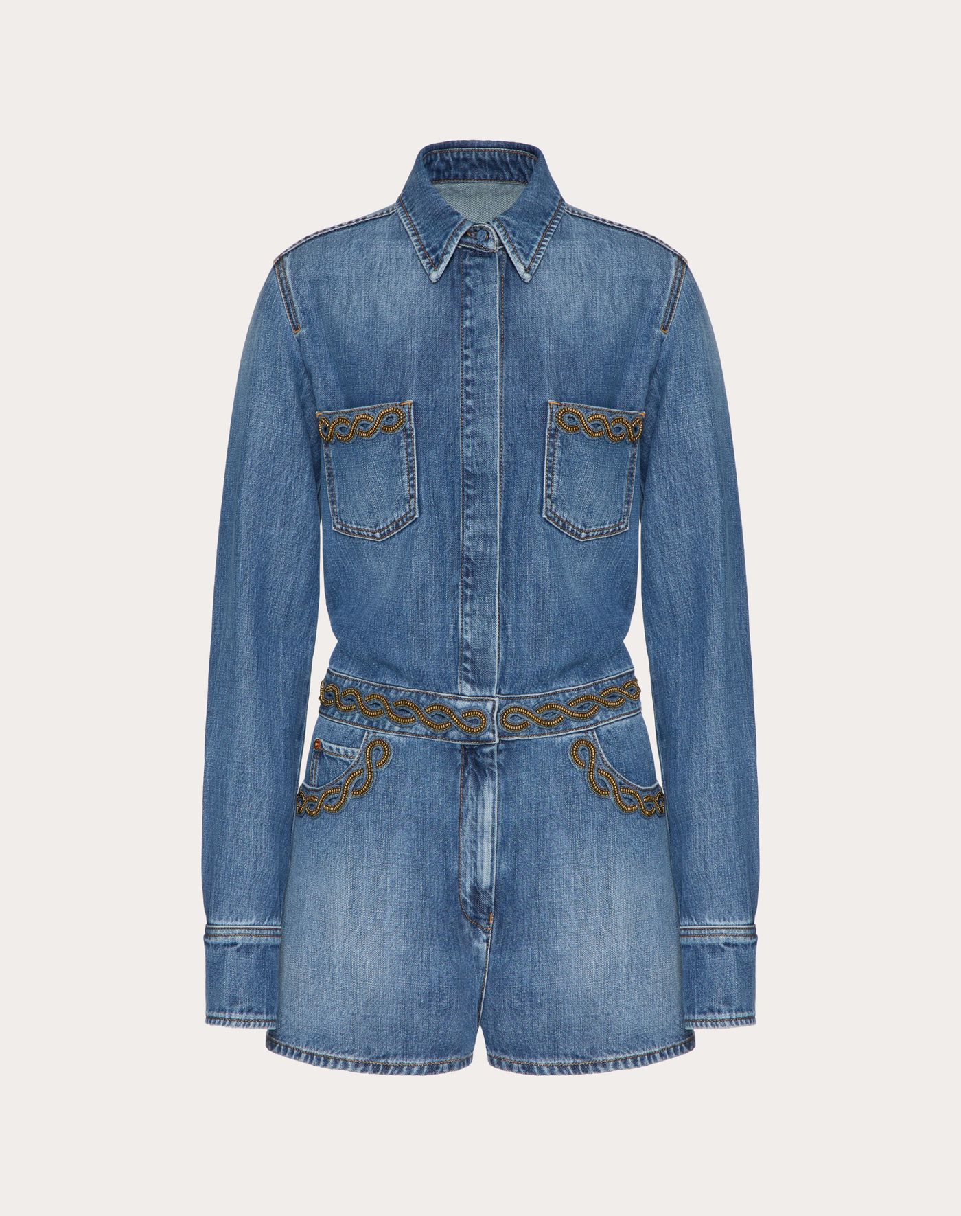5B3DH00L8NN558-1 Partial Embroidery – Medium blue denim - Slika 1
