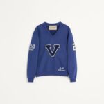 Partial Embroidery – Blu/avorio