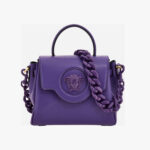 Top Handle In Calf Leather - True Purple-Versace Gold