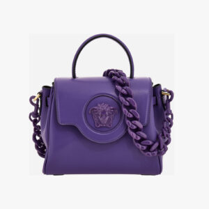 Top Handle In Calf Leather - True Purple-Versace Gold