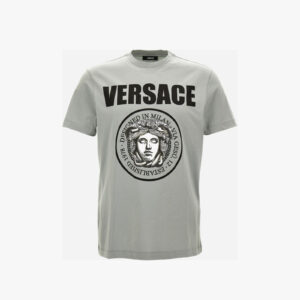 T-Shirt In Jersey Fabric + Medusa Rock Print - Black