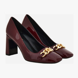 Pump In Patent Leather - Burgundy-Versace Gold