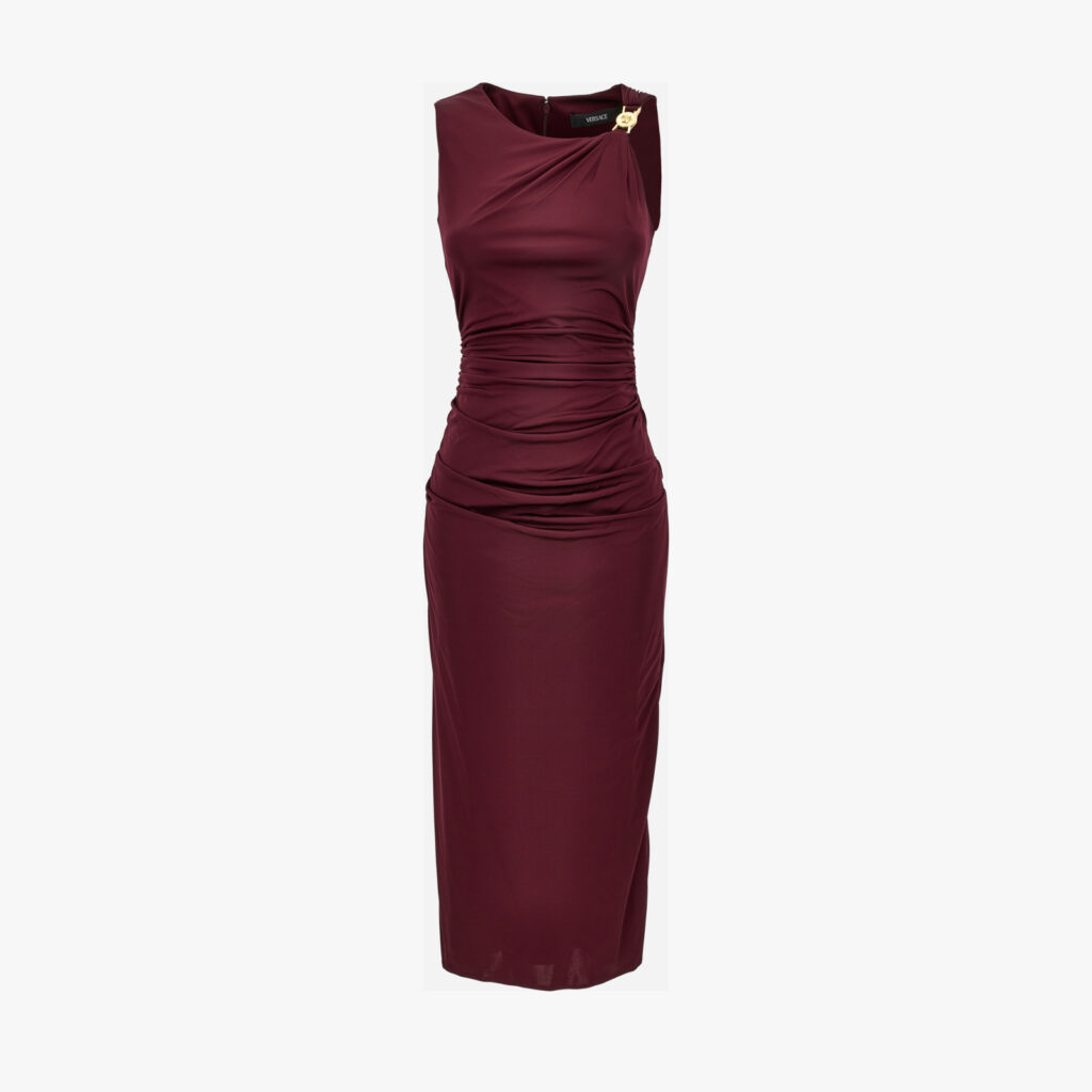 Dress In Responsible Vicose Liquid Jersey - Burgundy