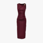 Dress In Responsible Vicose Liquid Jersey - Burgundy