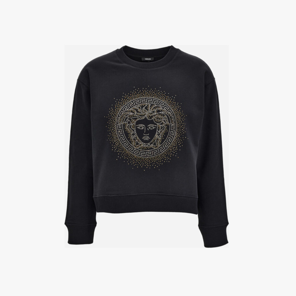 Sweatshirt In Sweatshirt-Medusa Hotfix - Black-Gold