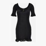 Knit Dress In Micro Cable Wool Blend - Black