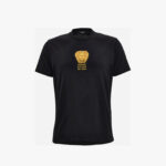 T-Shirt In Compact Cotton Jersey Fabric + Hall Of Statues Medusa Print - Black