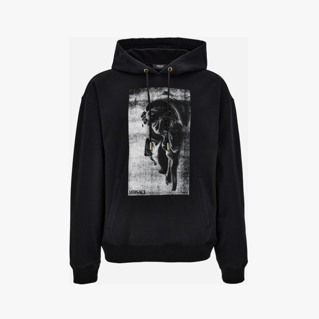 Sweatshirt In Tessuto Felpa Non Garzata + Stampa Medusa Via Gesu' - Black