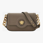 Bag In Grainy Calf Leather - Taupe-Versace Gold