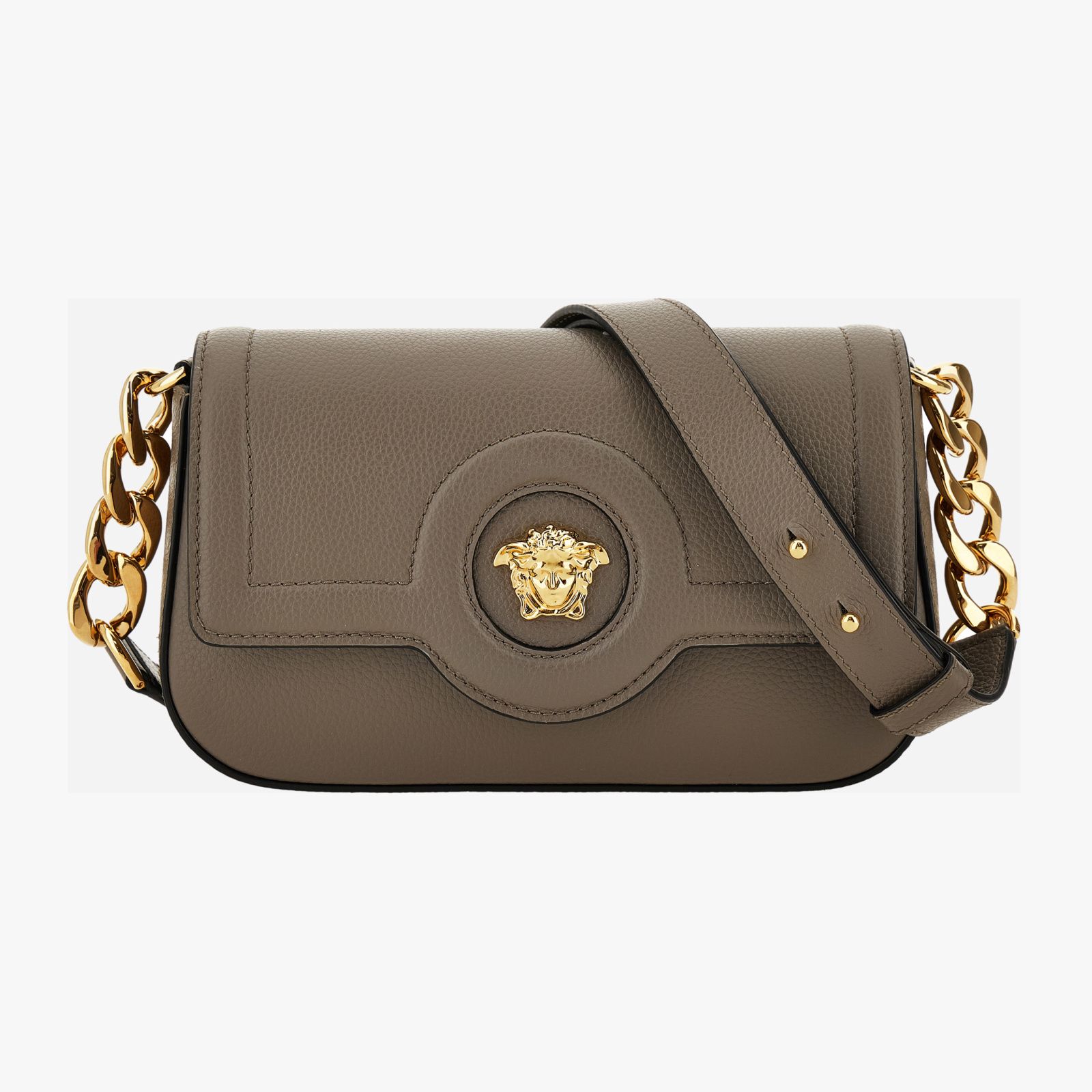 Bag In Grainy Calf Leather - Taupe-Versace Gold Bag In Grainy Calf Leather - Taupe-Versace Gold