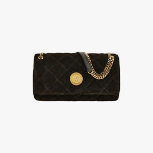 Bag In Calf Leather - Intense Cocoa-Versace Gold