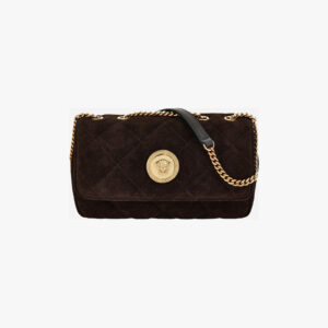 Bag In Calf Leather - Intense Cocoa-Versace Gold