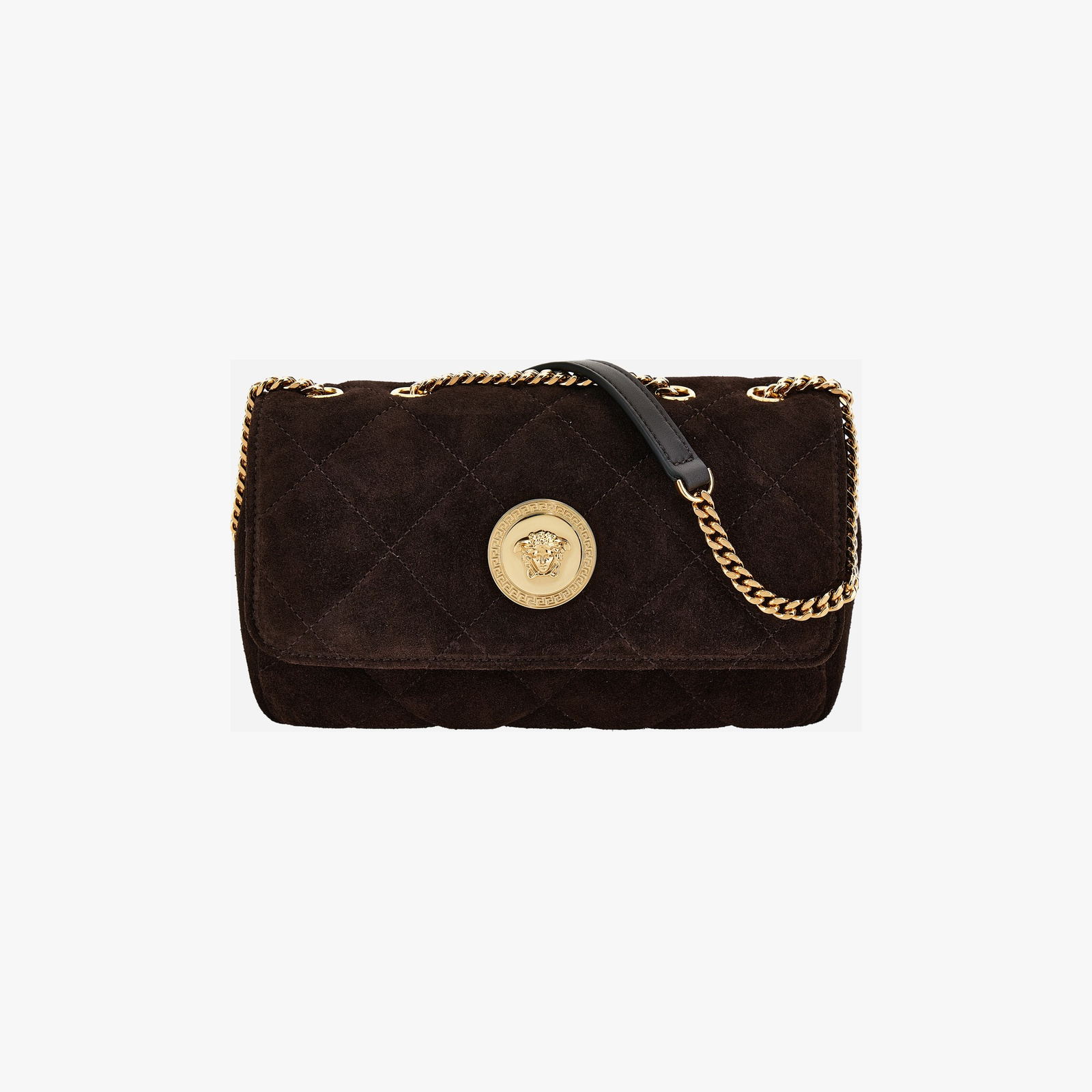 Bag In Calf Leather - Intense Cocoa-Versace Gold Bag In Calf Leather - Intense Cocoa-Versace Gold